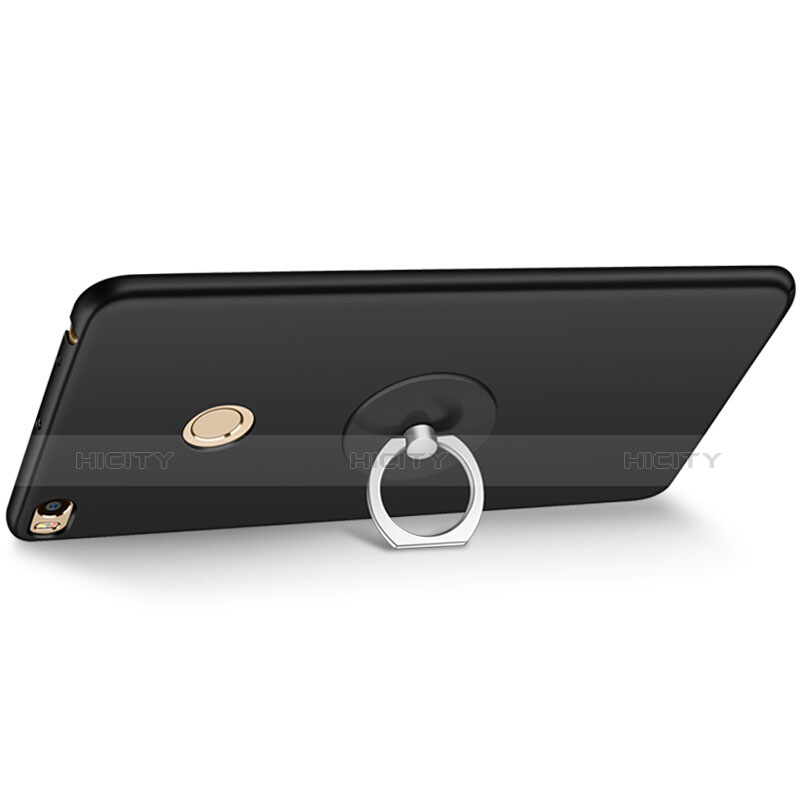 Xiaomi Mi Max 2用ハードケース プラスチック 質感もマット アンド指輪 Xiaomi ブラック