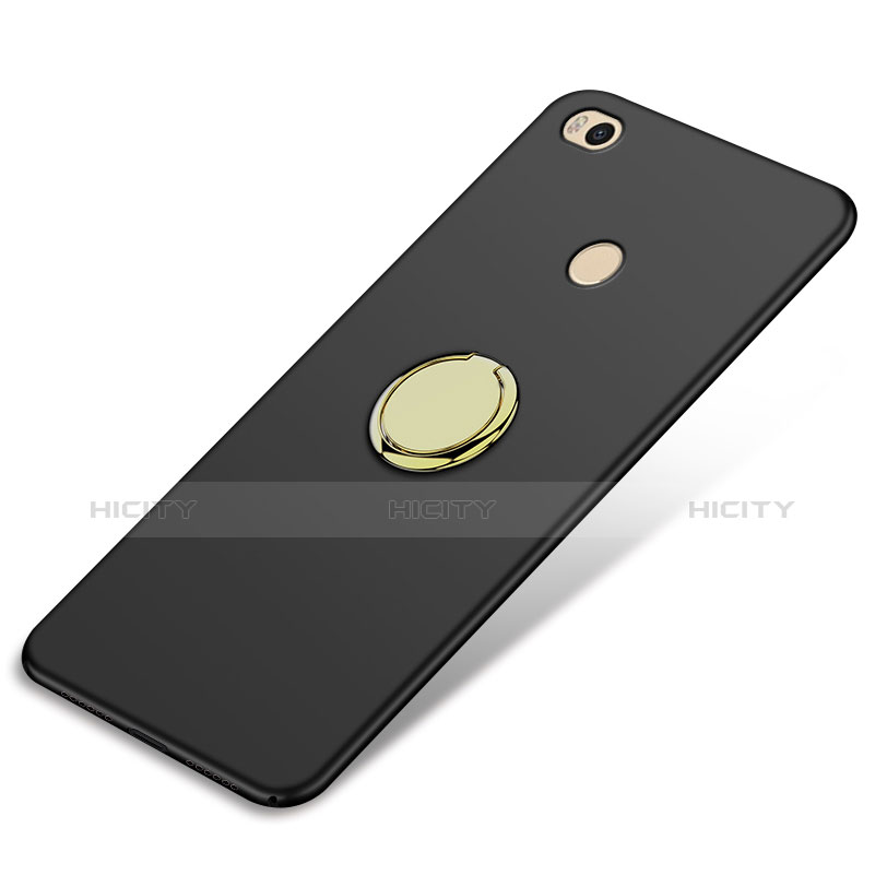Xiaomi Mi Max 2用ハードケース プラスチック 質感もマット アンド指輪 A02 Xiaomi ブラック
