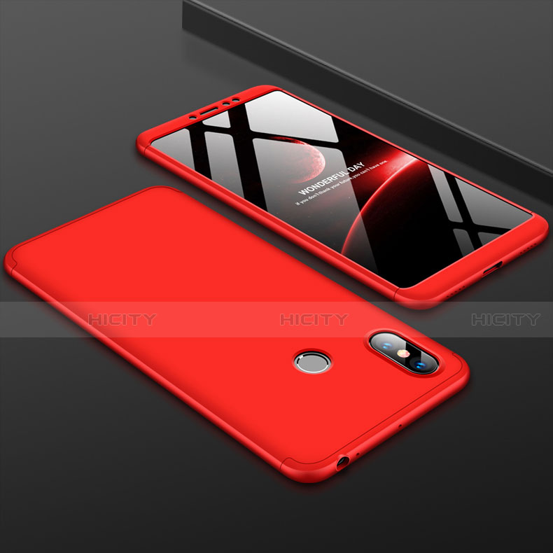 Xiaomi Mi Max 3用ハードケース プラスチック 質感もマット 前面と背面 360度 フルカバー Xiaomi レッド