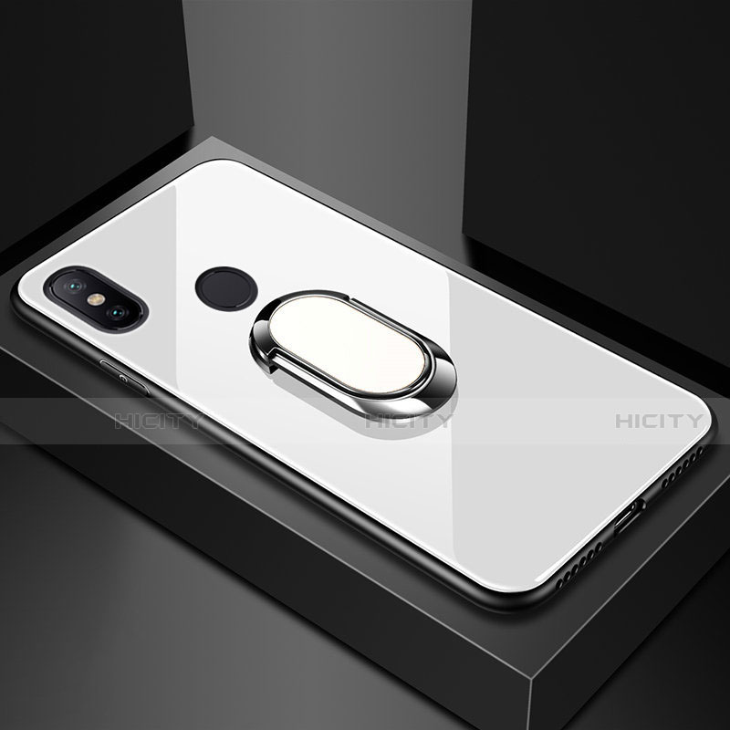 Xiaomi Mi Max 3用ハイブリットバンパーケース プラスチック 鏡面 カバー アンド指輪 マグネット式 Xiaomi 