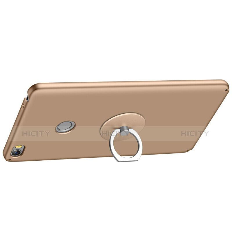 Xiaomi Mi Max用ハードケース プラスチック 質感もマット アンド指輪 Xiaomi ゴールド