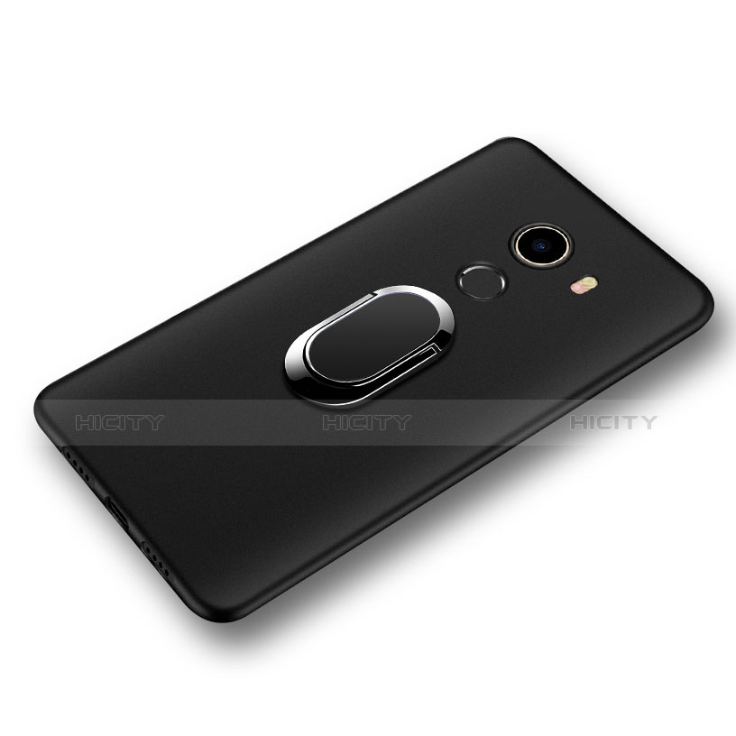 Xiaomi Mi Mix 2用極薄ソフトケース シリコンケース 耐衝撃 全面保護 アンド指輪 Xiaomi ブラック