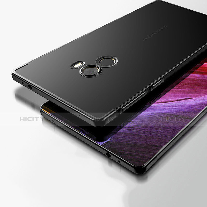 Xiaomi Mi Mix 2用極薄ソフトケース シリコンケース 耐衝撃 全面保護 クリア透明 T07 Xiaomi ブラック