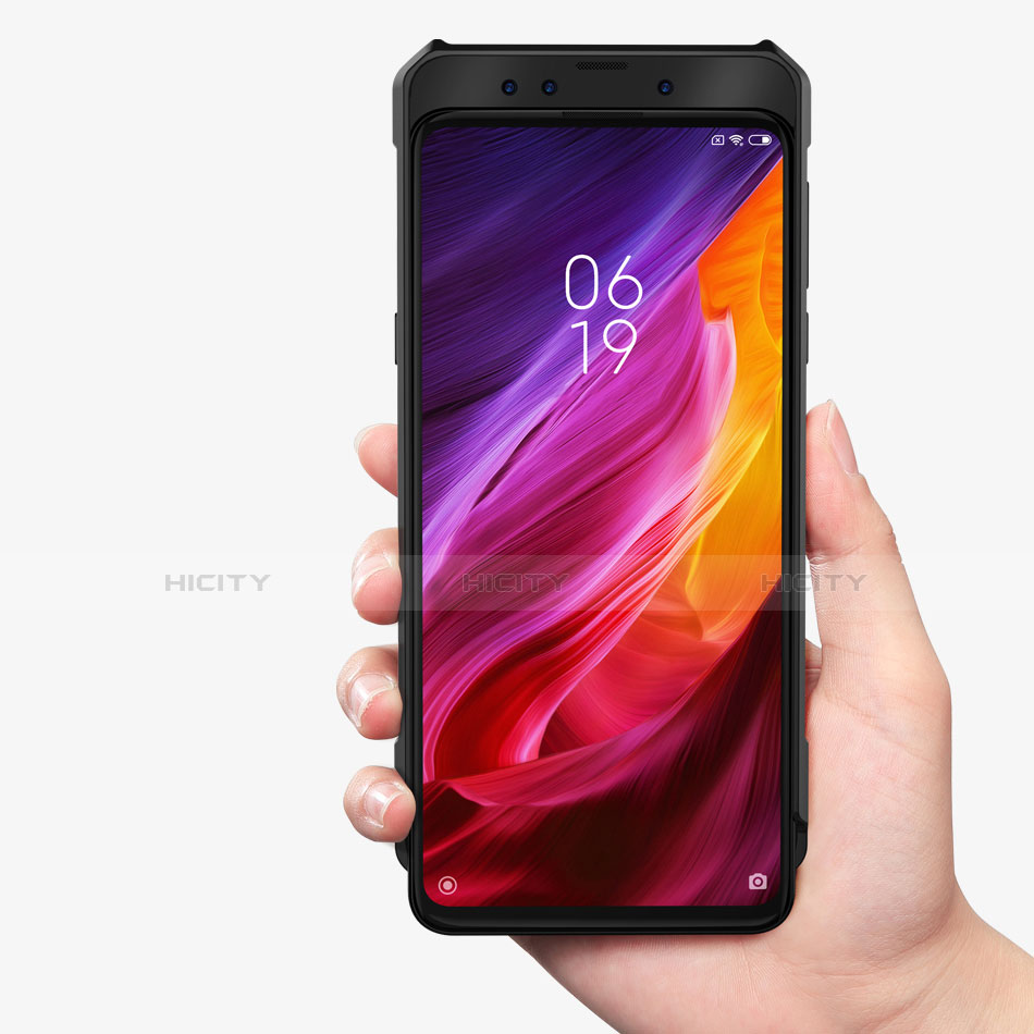 Xiaomi Mi Mix 3用シリコンケース ソフトタッチラバー 鏡面 M01 Xiaomi ブラック