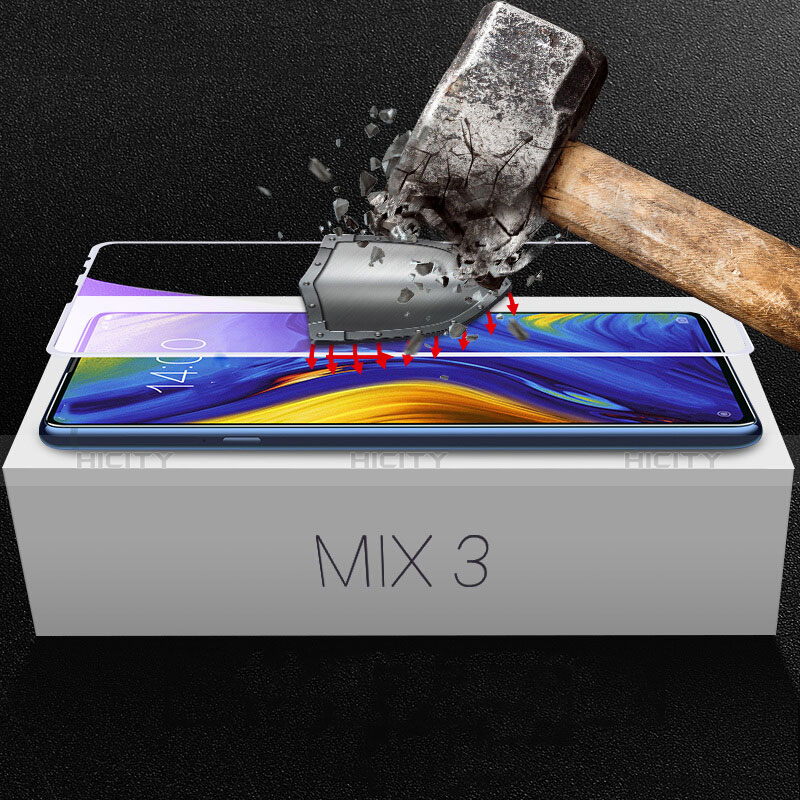 Xiaomi Mi Mix 3用強化ガラス フル液晶保護フィルム F06 Xiaomi ホワイト