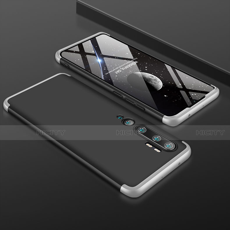Xiaomi Mi Note 10用ハードケース プラスチック 質感もマット 前面と背面 360度 フルカバー R01 Xiaomi シルバー・ブラック