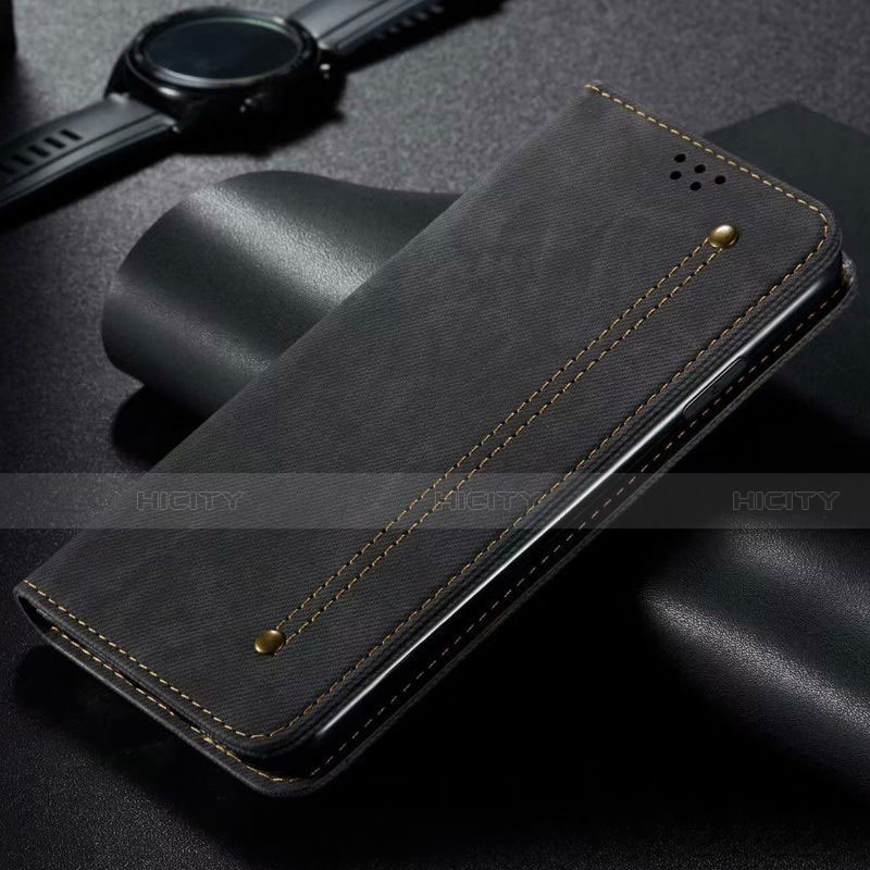 Xiaomi Mi Note 10 Lite用手帳型 布 スタンド Xiaomi ブラック