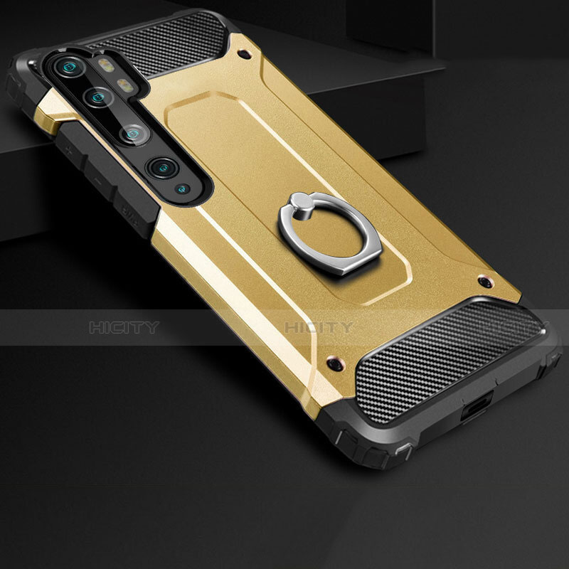 Xiaomi Mi Note 10 Pro用ハイブリットバンパーケース プラスチック アンド指輪 兼シリコーン カバー H01 Xiaomi ゴールド