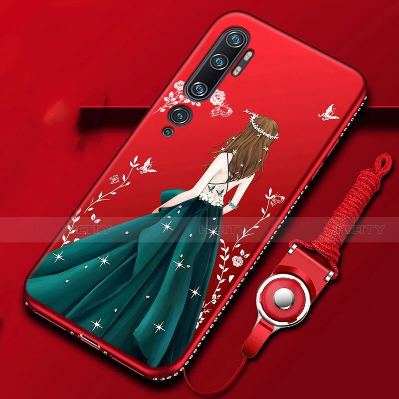 Xiaomi Mi Note 10 Pro用シリコンケース ソフトタッチラバー バタフライ ドレスガール ドレス少女 カバー S01 Xiaomi 