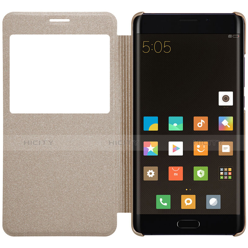 Xiaomi Mi Note 2用手帳型 レザーケース スタンド Xiaomi ゴールド