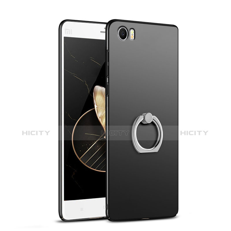 Xiaomi Mi Note用ハードケース プラスチック 質感もマット アンド指輪 R01 Xiaomi ブラック