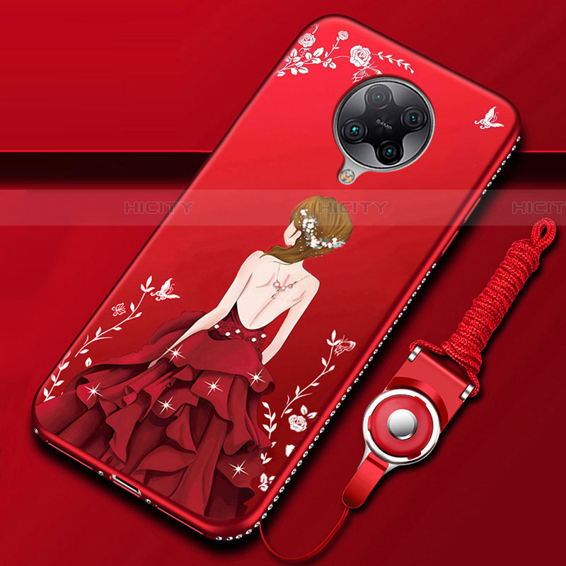 Xiaomi Poco F2 Pro用シリコンケース ソフトタッチラバー バタフライ ドレスガール ドレス少女 カバー Xiaomi 