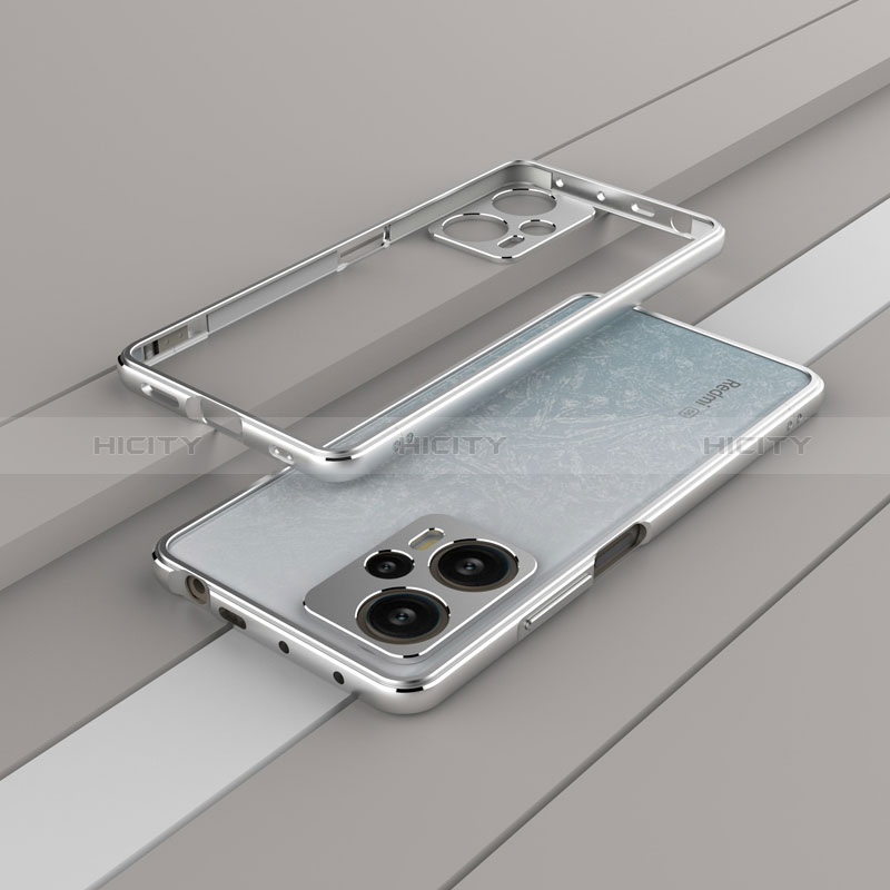 Xiaomi Poco F5 5G用ケース 高級感 手触り良い アルミメタル 製の金属製 バンパー カバー Xiaomi シルバー