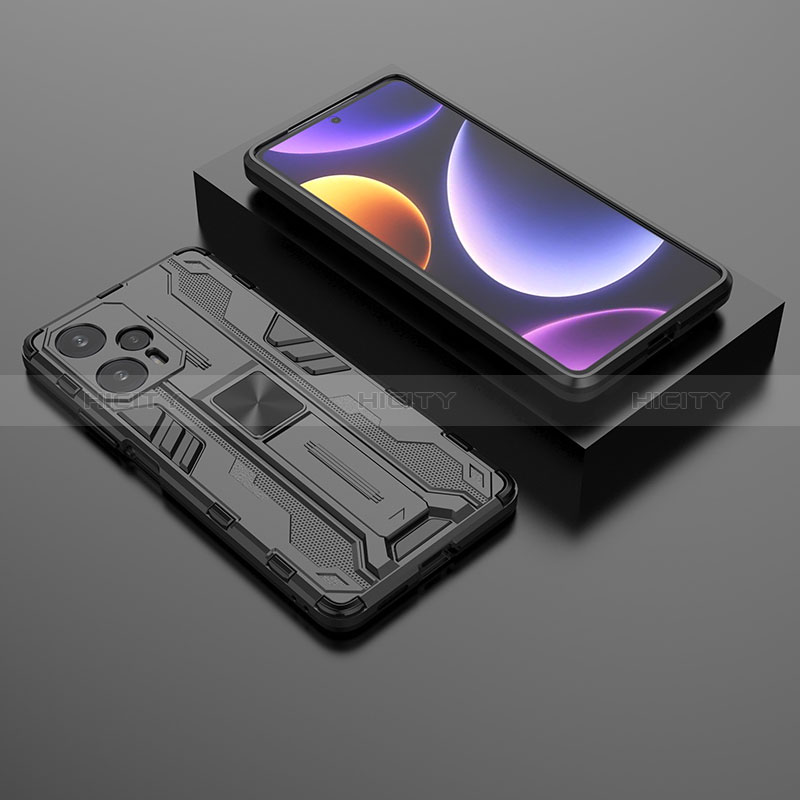 Xiaomi Poco F5 5G用ハイブリットバンパーケース スタンド プラスチック 兼シリコーン カバー マグネット式 KC1 Xiaomi 