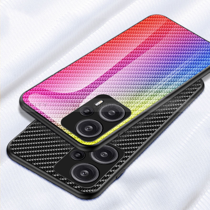 Xiaomi Poco F5 5G用ハイブリットバンパーケース プラスチック 鏡面 虹 グラデーション 勾配色 カバー LS2 Xiaomi 