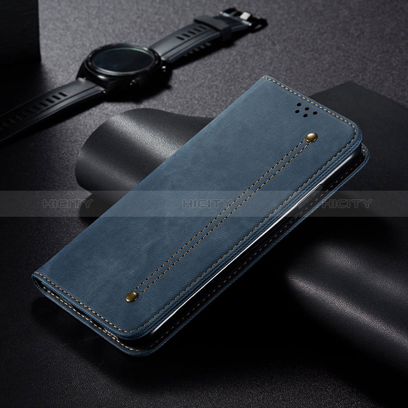 Xiaomi Poco M3用手帳型 布 スタンド B02S Xiaomi ネイビー