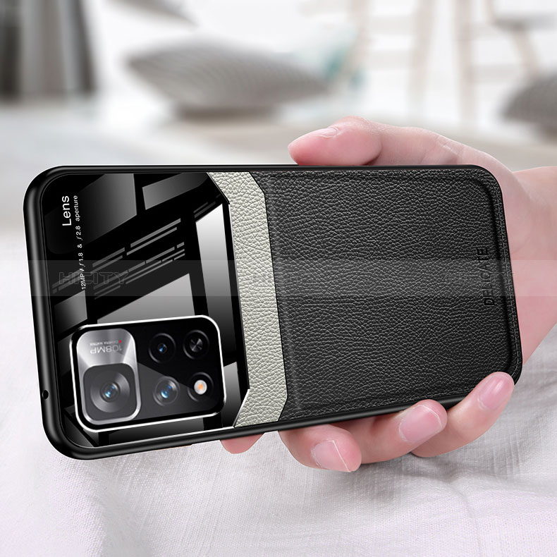 Xiaomi Poco M4 Pro 5G用シリコンケース ソフトタッチラバー レザー柄 カバー FL1 Xiaomi