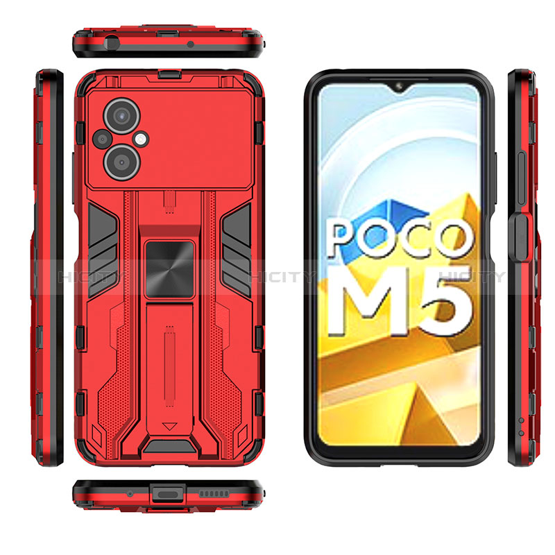 Xiaomi Poco M5 4G用ハイブリットバンパーケース スタンド プラスチック 兼シリコーン カバー マグネット式 KC1 Xiaomi 