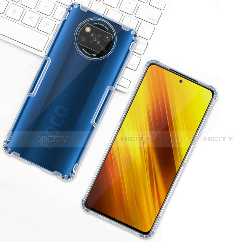 Xiaomi Poco X3用極薄ソフトケース シリコンケース 耐衝撃 全面保護 クリア透明 T02 Xiaomi クリア