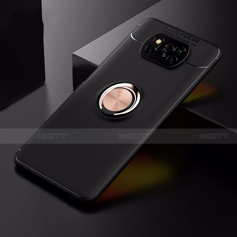 Xiaomi Poco X3用極薄ソフトケース シリコンケース 耐衝撃 全面保護 アンド指輪 マグネット式 バンパー Xiaomi 