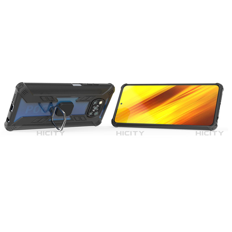 Xiaomi Poco X3用ハイブリットバンパーケース プラスチック アンド指輪 マグネット式 S02 Xiaomi 