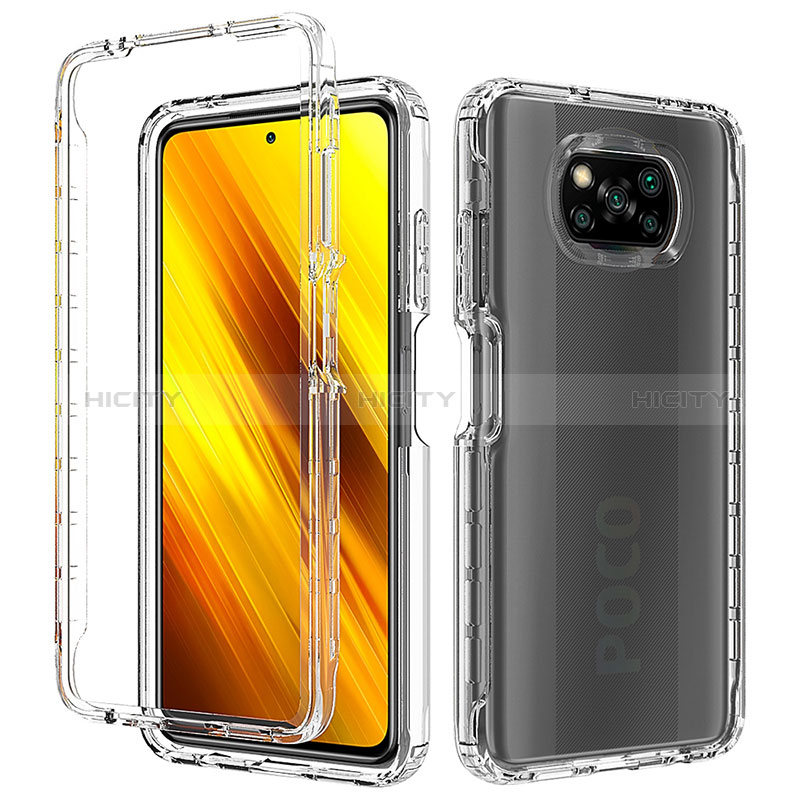 Xiaomi Poco X3 NFC用前面と背面 360度 フルカバー 極薄ソフトケース シリコンケース 耐衝撃 全面保護 バンパー 透明 Xiaomi クリア