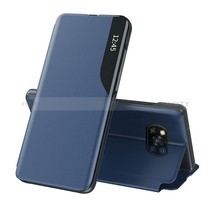 Xiaomi Poco X3 NFC用手帳型 レザーケース スタンド カバー Q01H Xiaomi ネイビー