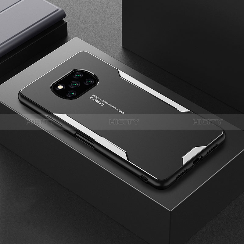 Xiaomi Poco X3 NFC用ケース 高級感 手触り良い アルミメタル 製の金属製 兼シリコン カバー Xiaomi シルバー