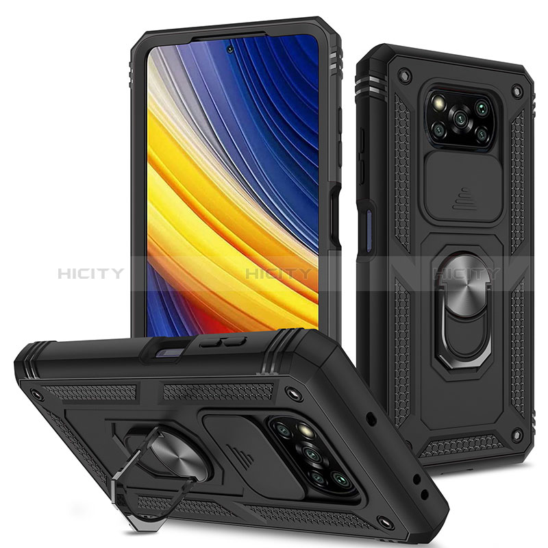 Xiaomi Poco X3 NFC用ハイブリットバンパーケース プラスチック アンド指輪 マグネット式 MQ4 Xiaomi 