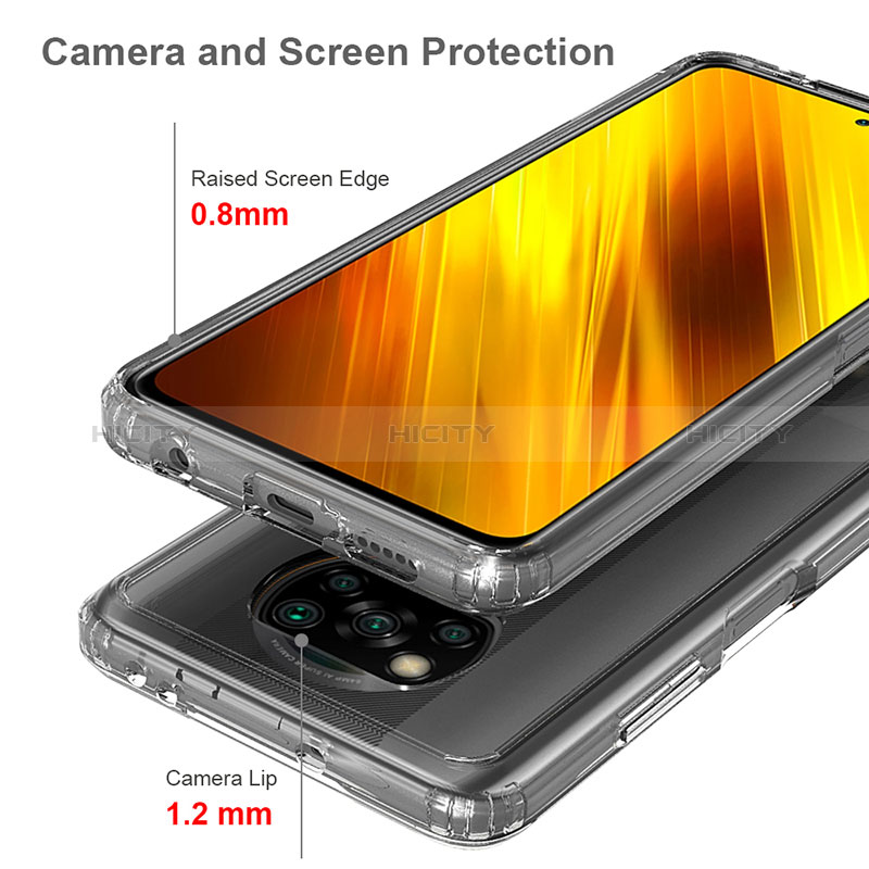 Xiaomi Poco X3 NFC用360度 フルカバー ハイブリットバンパーケース クリア透明 プラスチック カバー ZJ6 Xiaomi 