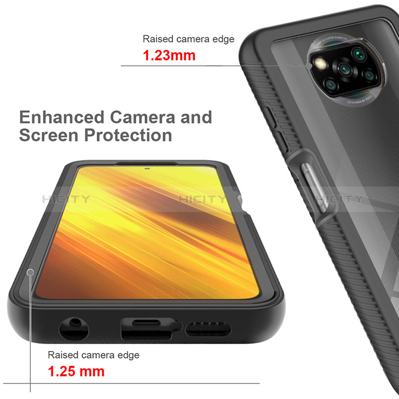Xiaomi Poco X3 NFC用360度 フルカバー ハイブリットバンパーケース クリア透明 プラスチック カバー ZJ4 Xiaomi 