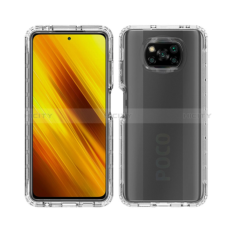 Xiaomi Poco X3 NFC用360度 フルカバー ハイブリットバンパーケース クリア透明 プラスチック カバー ZJ3 Xiaomi 