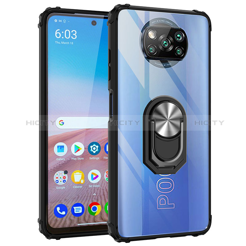 Xiaomi Poco X3 NFC用ハイブリットバンパーケース プラスチック アンド指輪 マグネット式 MQ2 Xiaomi 