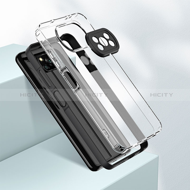 Xiaomi Poco X3 NFC用ハイブリットバンパーケース クリア透明 プラスチック 鏡面 カバー H01P Xiaomi 