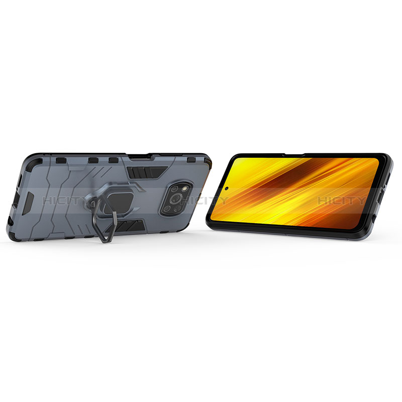 Xiaomi Poco X3 NFC用ハイブリットバンパーケース プラスチック アンド指輪 マグネット式 KC1 Xiaomi 