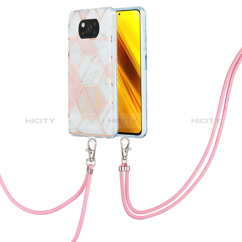 Xiaomi Poco X3 NFC用シリコンケース ソフトタッチラバー バタフライ パターン カバー 携帯ストラップ Y01B Xiaomi 