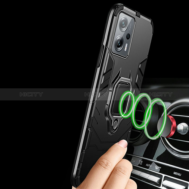 Xiaomi Poco X4 GT 5G用ハイブリットバンパーケース プラスチック アンド指輪 マグネット式 R01 Xiaomi 