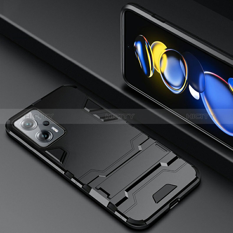 Xiaomi Poco X4 GT 5G用ハイブリットバンパーケース スタンド プラスチック 兼シリコーン カバー R01 Xiaomi 
