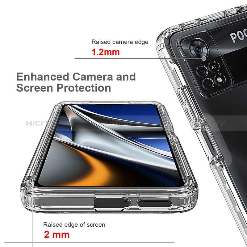 Xiaomi Poco X4 Pro 5G用前面と背面 360度 フルカバー 極薄ソフトケース シリコンケース 耐衝撃 全面保護 バンパー 勾配色 透明 Xiaomi 