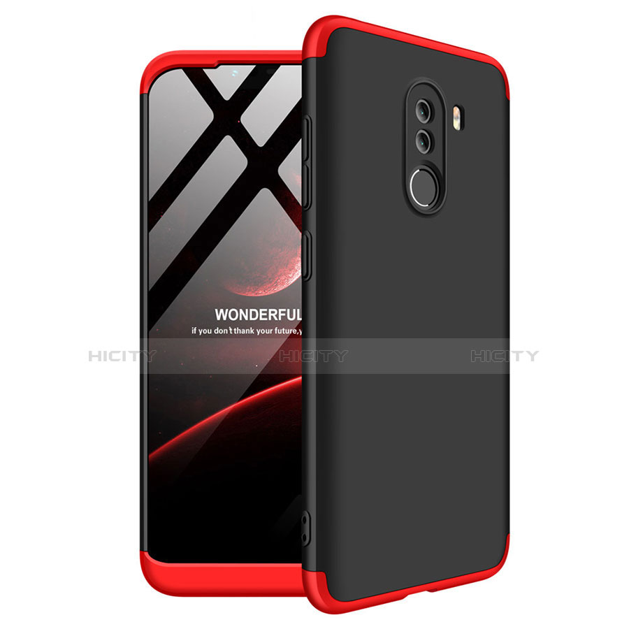 Xiaomi Pocophone F1用ハードケース プラスチック 質感もマット 前面と背面 360度 フルカバー Q03 Xiaomi レッド・ブラック