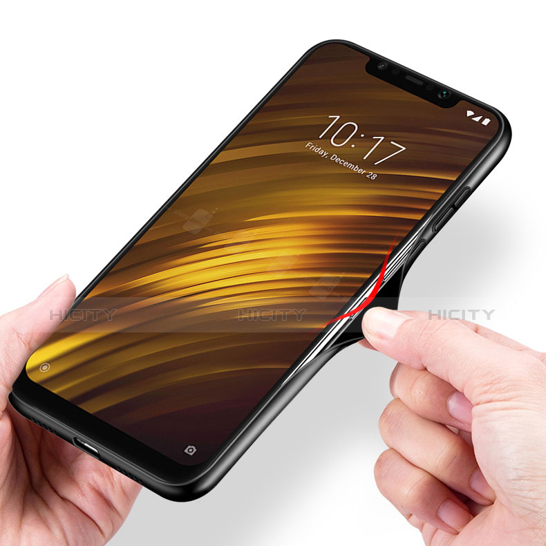 Xiaomi Pocophone F1用シリコンケース ソフトタッチラバー 鏡面 M01 Xiaomi ブラック
