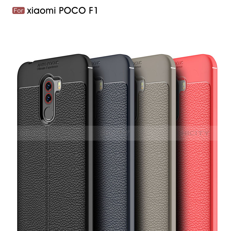 Xiaomi Pocophone F1用シリコンケース ソフトタッチラバー レザー柄 Xiaomi 