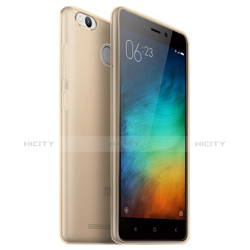 Xiaomi Redmi 3 High Edition用極薄ソフトケース シリコンケース 耐衝撃 全面保護 クリア透明 Xiaomi ゴールド