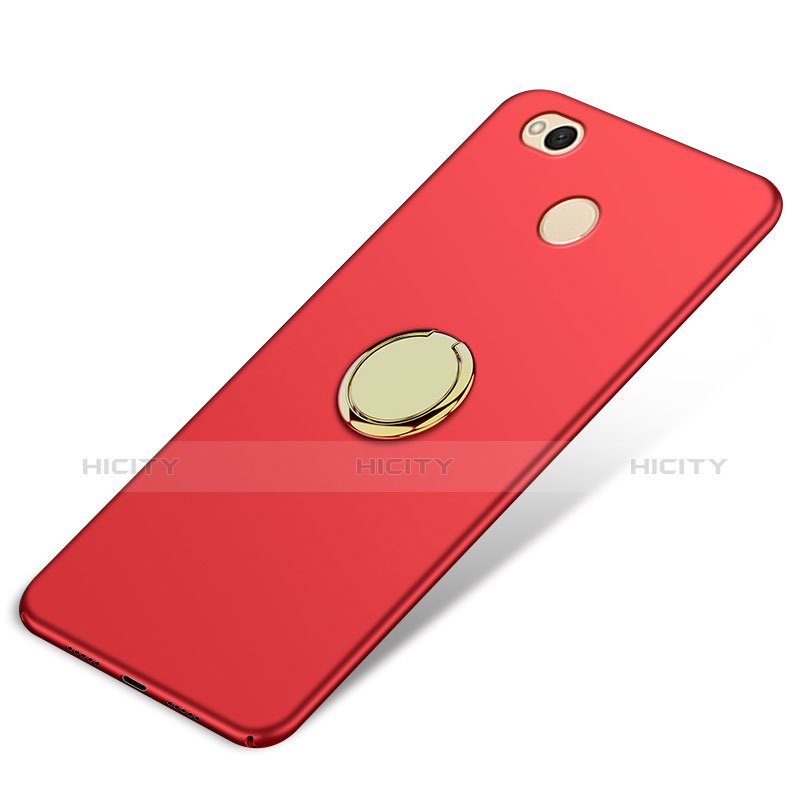 Xiaomi Redmi 4X用ハードケース プラスチック 質感もマット アンド指輪 Xiaomi レッド