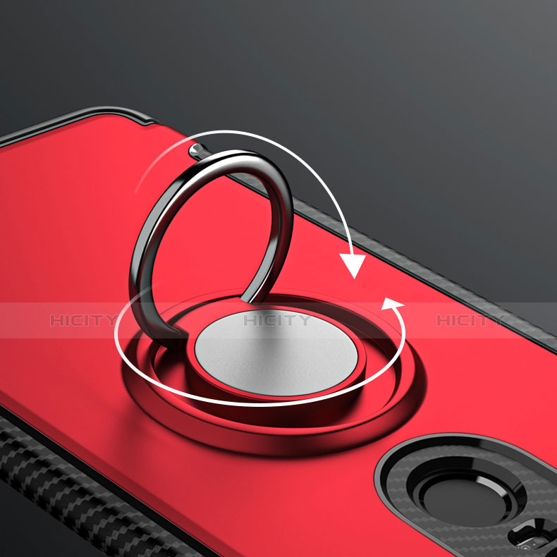 Xiaomi Redmi 5 Plus用ハイブリットバンパーケース プラスチック アンド指輪 兼シリコーン Xiaomi レッド
