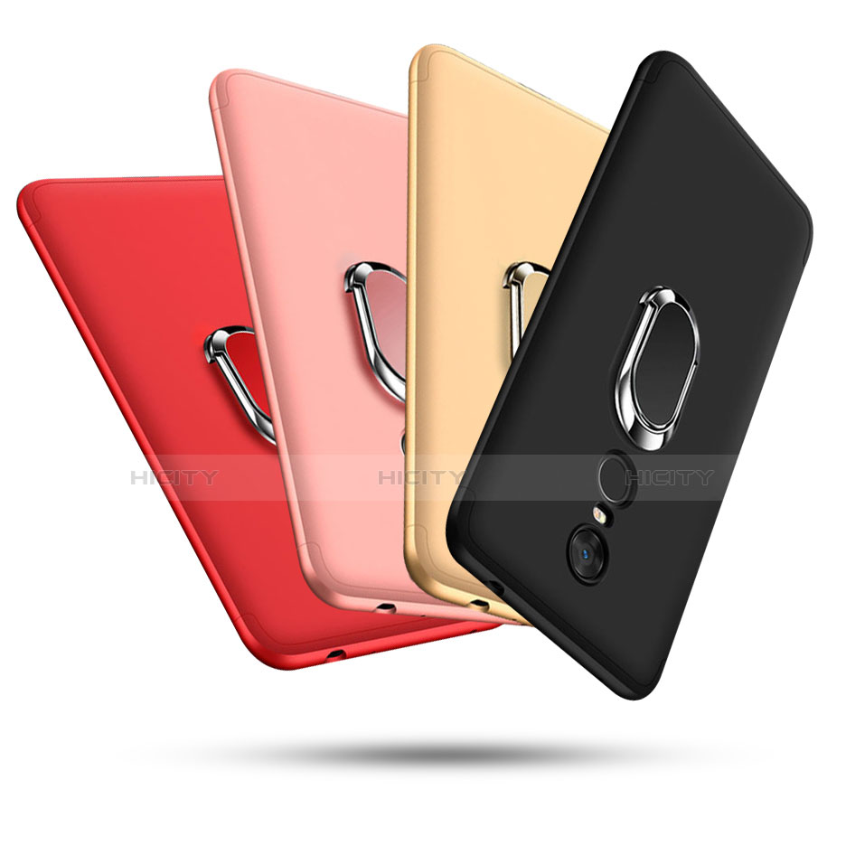 Xiaomi Redmi 5 Plus用ハードケース プラスチック 質感もマット 前面と背面 360度 フルカバー アンド指輪 Xiaomi 