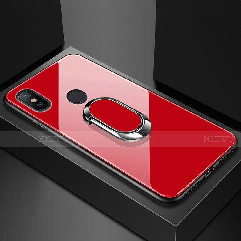 Xiaomi Redmi 6 Pro用ハイブリットバンパーケース プラスチック 鏡面 カバー アンド指輪 マグネット式 A01 Xiaomi 