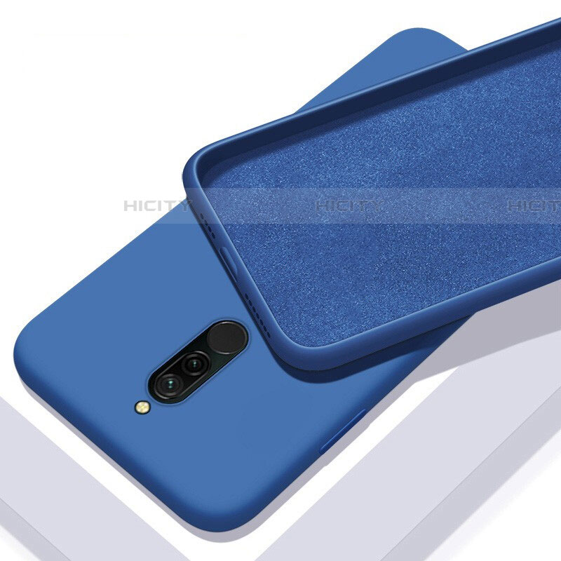 Xiaomi Redmi 8用360度 フルカバー極薄ソフトケース シリコンケース 耐衝撃 全面保護 バンパー S01 Xiaomi ネイビー