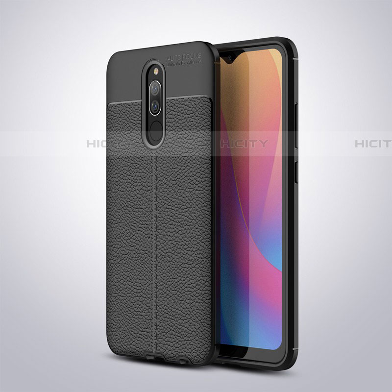 Xiaomi Redmi 8用シリコンケース ソフトタッチラバー レザー柄 Xiaomi ブラック