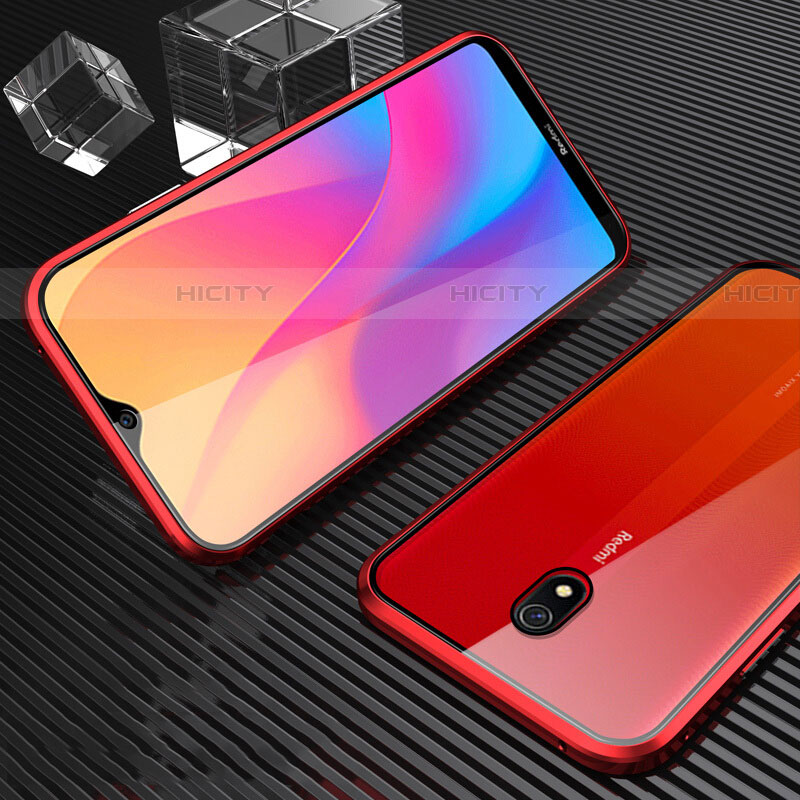 Xiaomi Redmi 8A用ケース 高級感 手触り良い アルミメタル 製の金属製 360度 フルカバーバンパー 鏡面 カバー M02 Xiaomi 